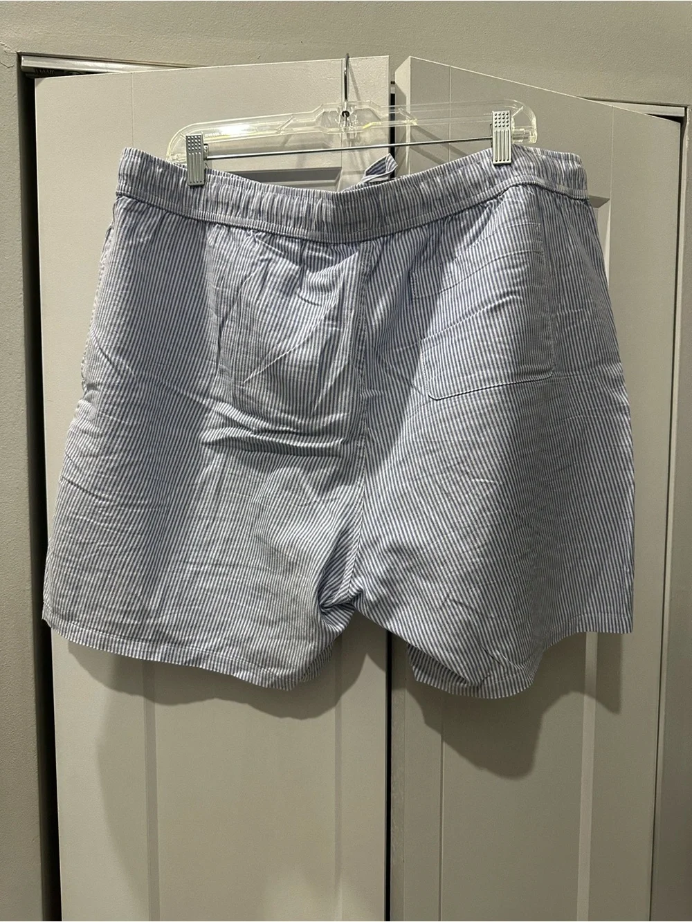 J. Crew Light Blue & White Striped Casual Shorts